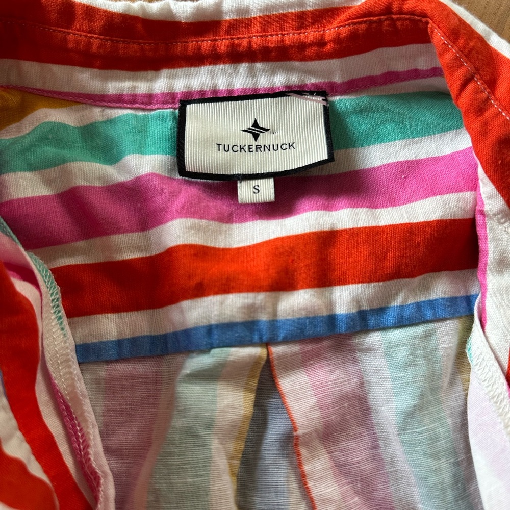 Tuckernuck Rainbow Stripe Callahan Shirt Dress Size Small - Picture 3 of 4
